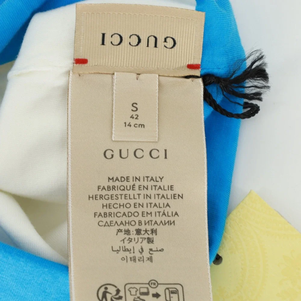 Gucci Baby White Cotton Jersey Logo Stripe Beanie Hat Size Small NWT‎